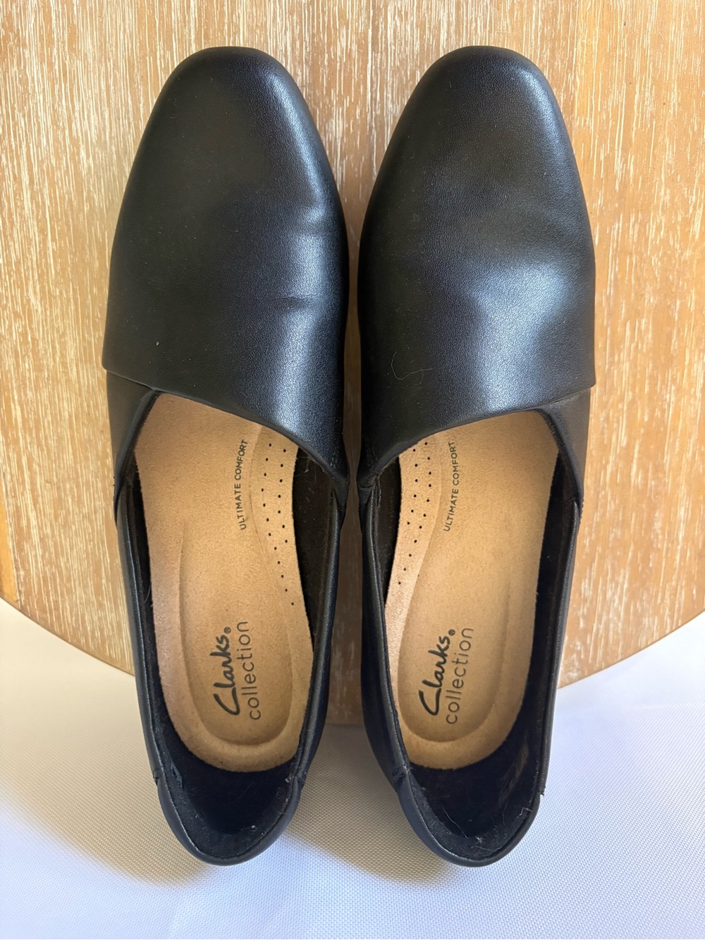 Clarks Collection Women's Black Slip-On Square-Toe Flats